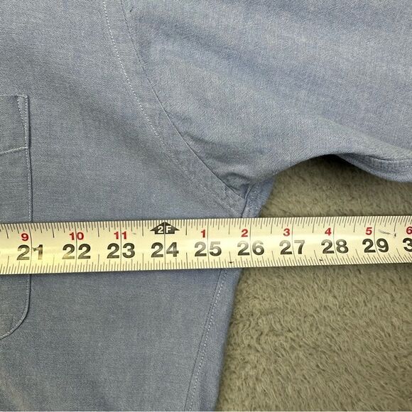 Vintage Chaps Ralph Lauren Shirt Mens Large Blue Cotton Button Business USA Made - Picture 9 of 13